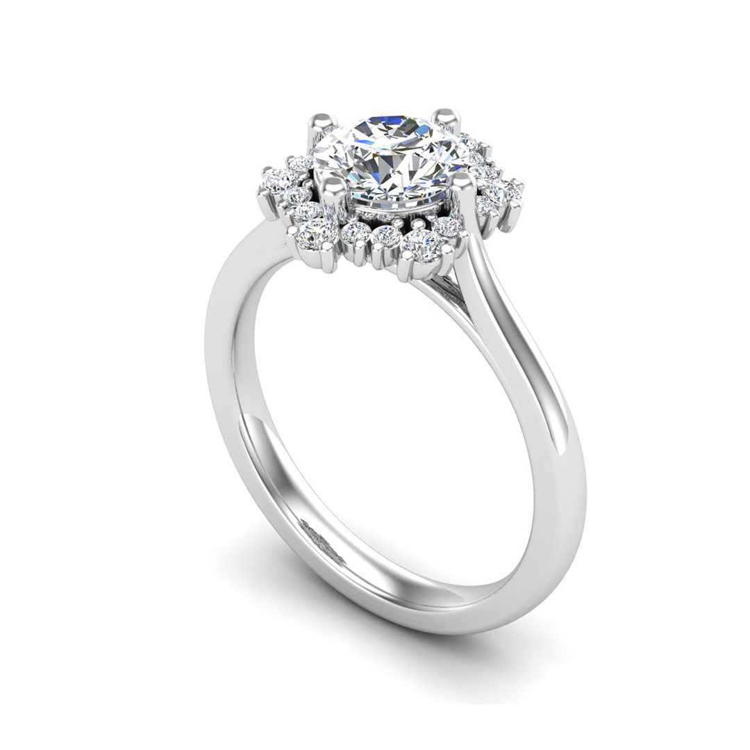 Korman Signature Stella Snowflake Halo Engagement Ring Setting